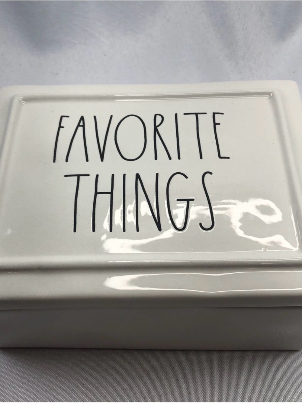 Rae Dunn 'Favorite Things' Dresser Trinket Box - White